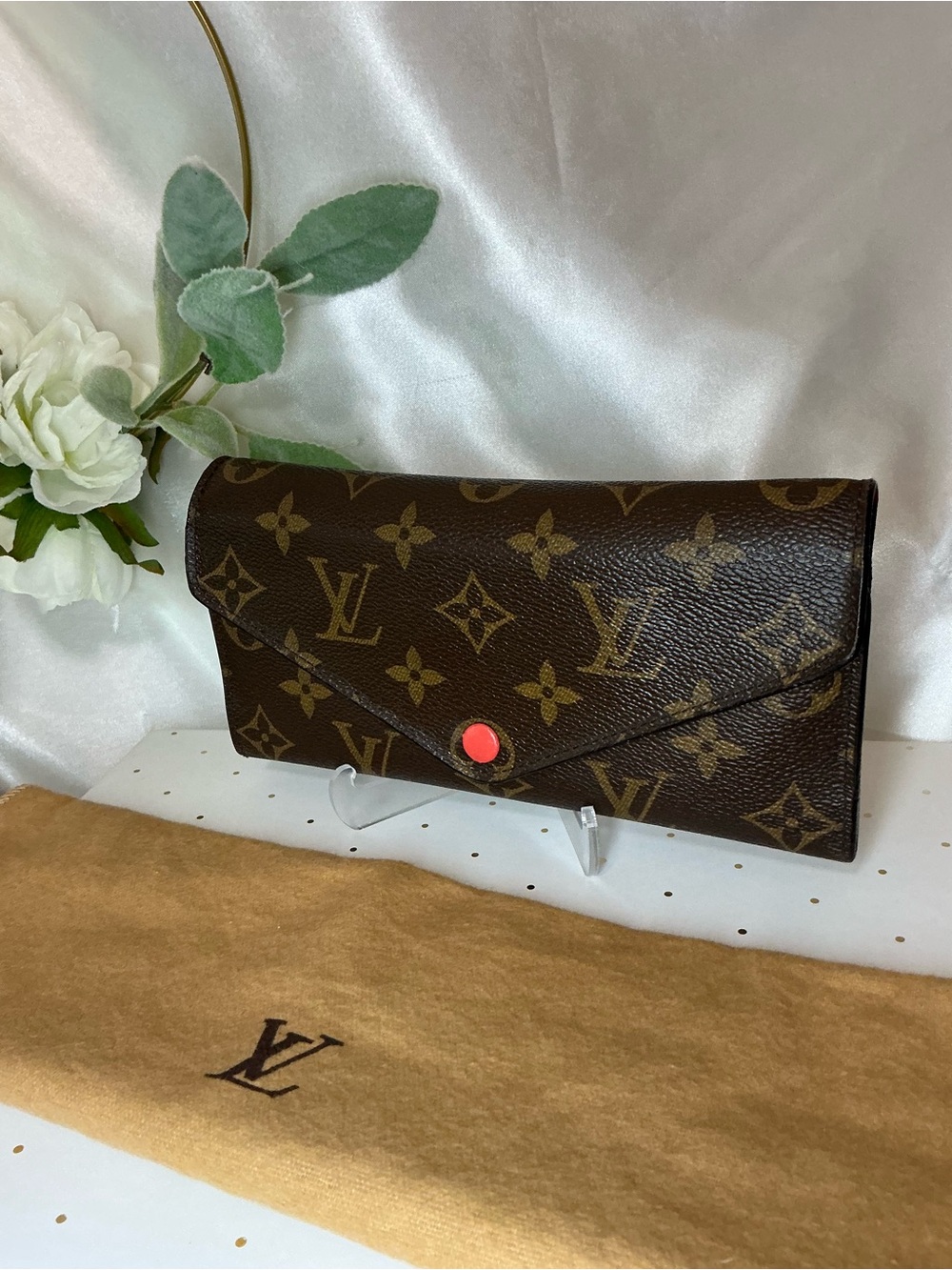 Preloved Great Louis Vuitton Josephine Monogram Wallet w COA and Dustbag